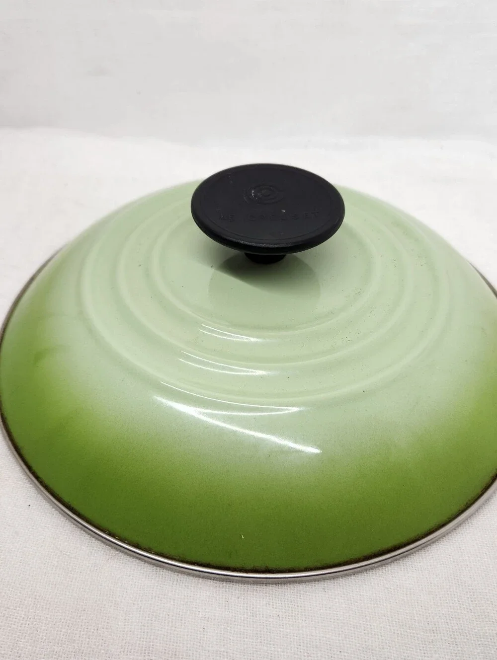 VTG Le Creuset Enamel Steel 6 Qt Stockpot Replacement Lid Palm Green Ombre 8.75